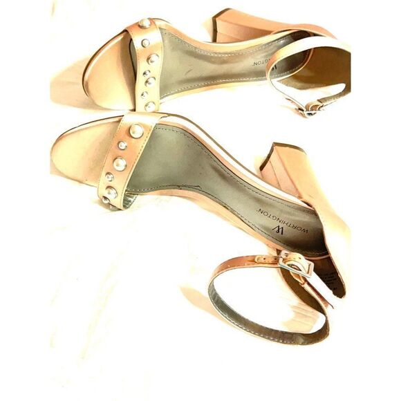 Worthington Dusty Rose Size 7 Heels with Faux Pearls NWOT - Picture 5 of 12